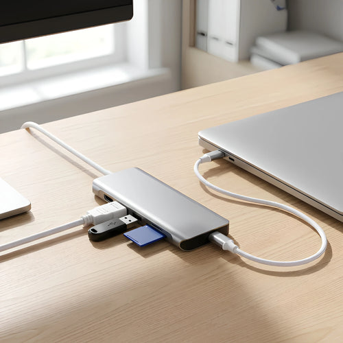 Hub Pro 7-in-1 connected to laptop