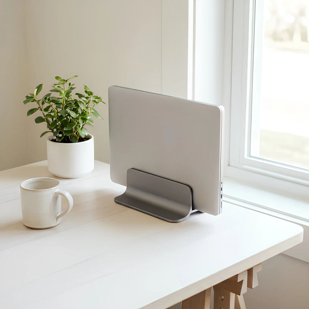 MacStand on workspace with laptop