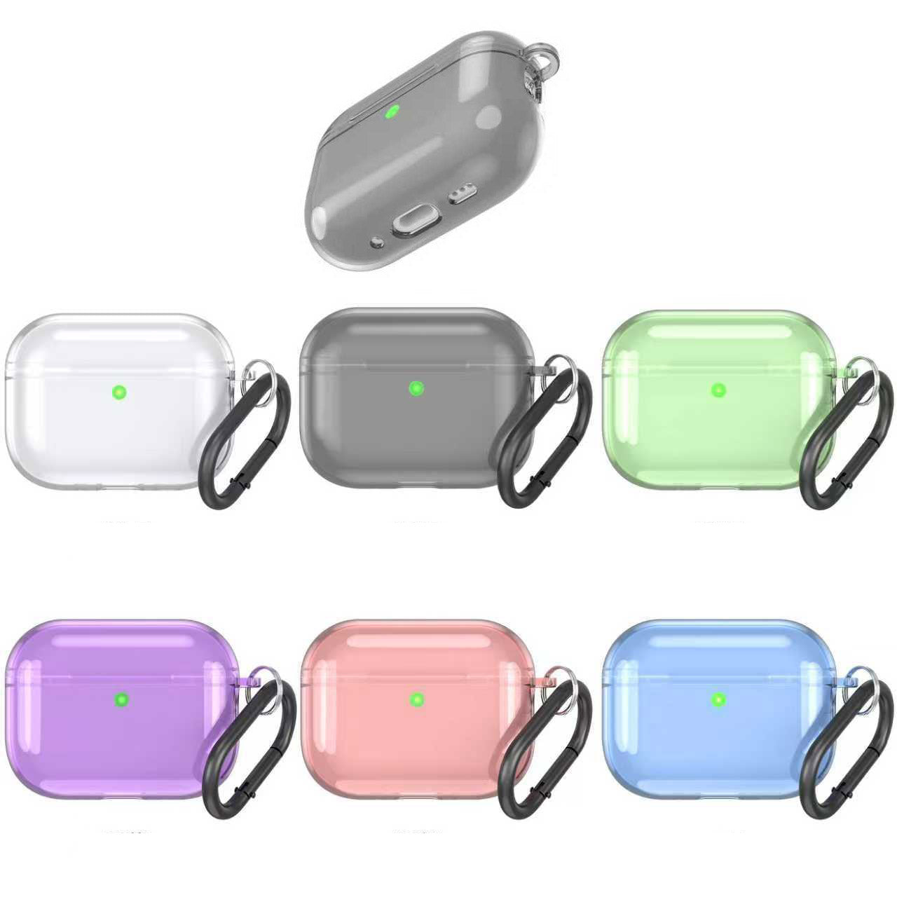 TechSnap GlowGuard — Translucent AirPods Pro 2 Case with Carabiner