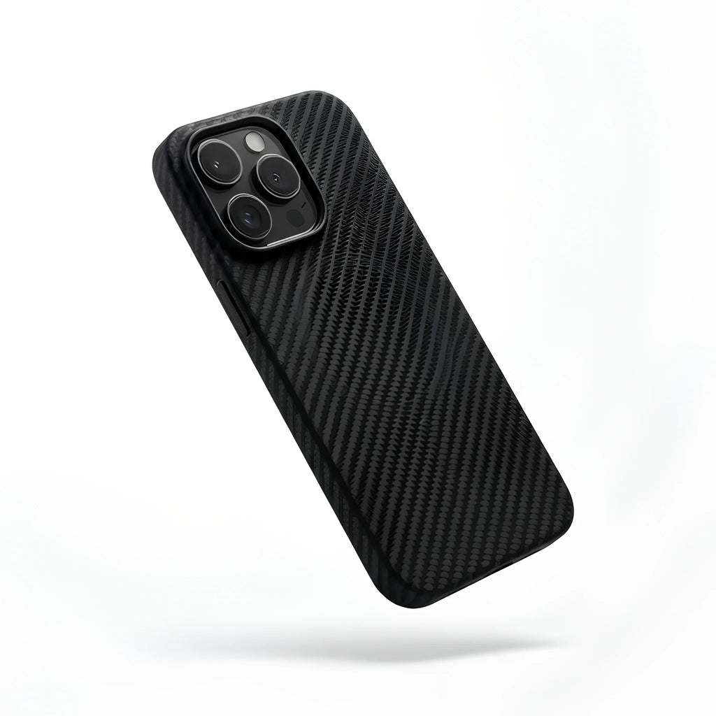TechSnap CarbonShield Pro aramid fiber case for iPhone 17 Pro back view with MagSafe ring