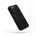 TechSnap CarbonShield Pro aramid fiber case for iPhone 17 Pro back view with MagSafe ring
